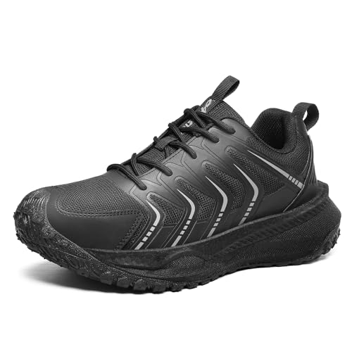Steel Toe Shoes for Men Non Slip Work Sneakers Women Slip On Composite Toe Puncture Proof Air Cushion Indestructible Walking Hiking Shoes for Construction Camping Outdoor Training