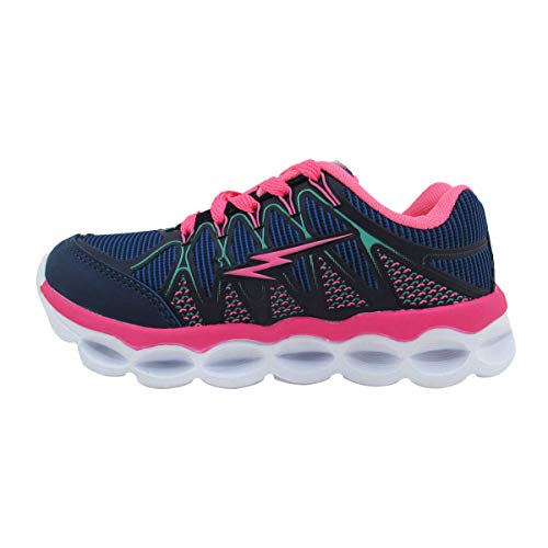 Tênis Infantil Feminino com Luzes de Led MP1717A - AS015 Cor: Azul Marinho-Pink;Tamanho: 32