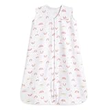 HALO® Sleepsack® Baby Schlafsack, 0,5 TOG 100% Baumwolle, Schlafsack für Neugeborene, Baby Tragbare Decke für mehr Sicherheit, Unisex für Jungen und Mädchen, 6-18 Monate, Sunshine Rainbows