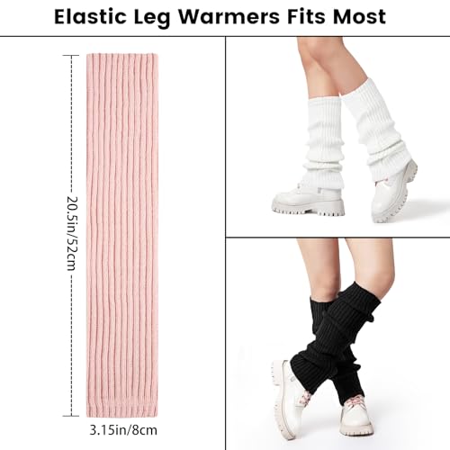 Image of Clothirily Leg Warmers - 2 Pairs Knit Leg Warmers for Women 80s Fashion Long Socks for Sports Party Yoga Winter Accessories