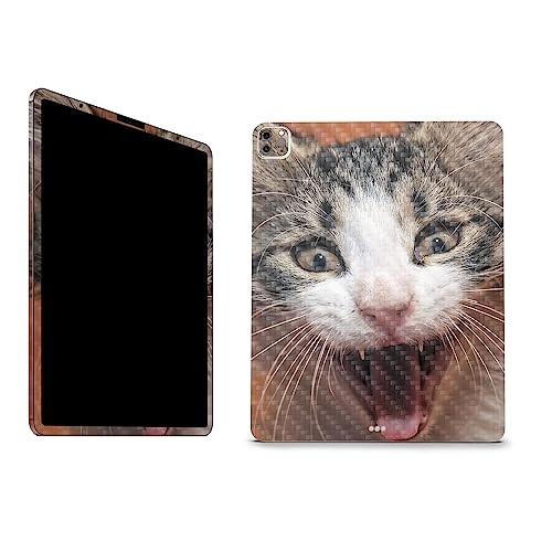 Image of MightySkins Carbon Fiber Skin Compatible with Apple iPad Pro 12.9 inch M2 6th Gen (2022) Full Wrap Kit - LOL Cat | Protective, Durable Textured Carbon Fiber Finish | Easy to Apply | Made in The USA