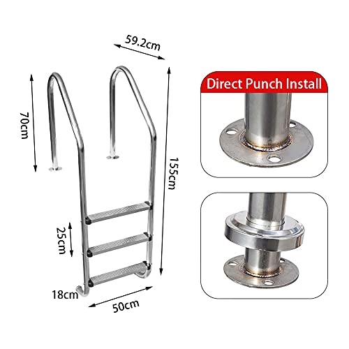 Barandal para piscina acero inoxidable 155 cm miniatura 7
