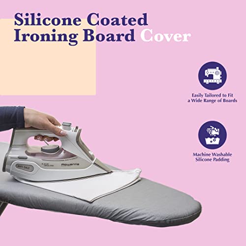 Epica Silicone Coated Ironing Board Cover- Resists Scorching And Staining - 15"X54" (Board Not Included) (Grey, 15"X54") #TOP1