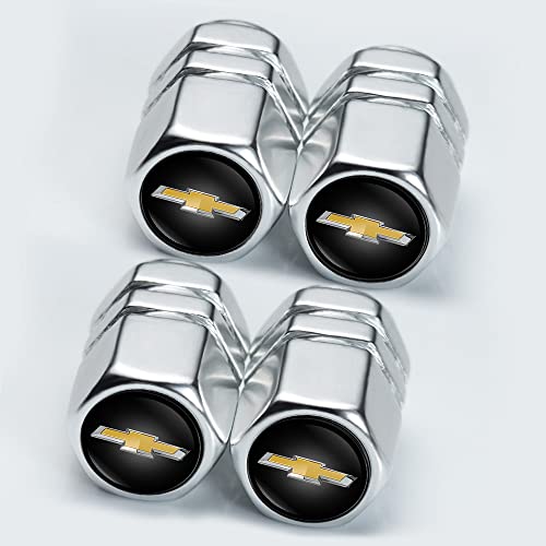 chevy tire valve covers - Jazzshion Car Wheel Tire Air Valve Caps Stem Cover (4 Pcs) for Chevy Chevrolet Car Silverado Colorado Tahoe Malibu Suburban Camaro Cruze Equinox Sonic Logo Styling Decoration Accessories. for-g