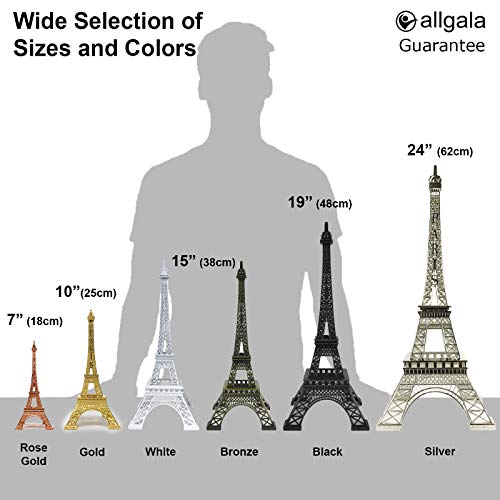 Allgala 15" Eiffel Tower Statue Decor Alloy Metal, Black #TOP4