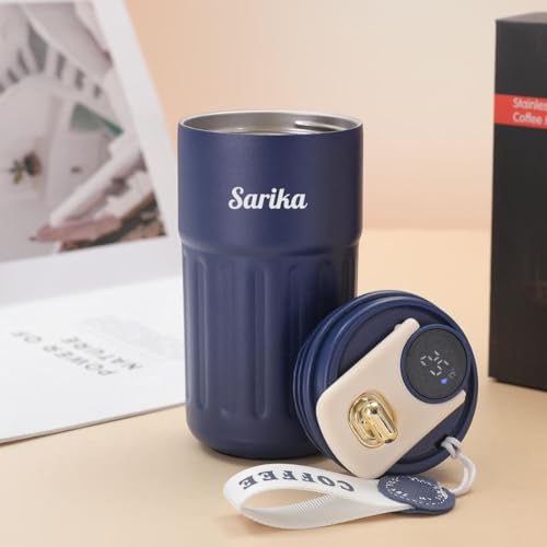 Image of Giftana Personalized Diary with Pen, Coffee Tumbler with Name, 3 in 1 Diary, Pen, Tumbler, Personalized Gifts for Husband Birthday, New Year Corporate Gifts for Employee (Blue 4)