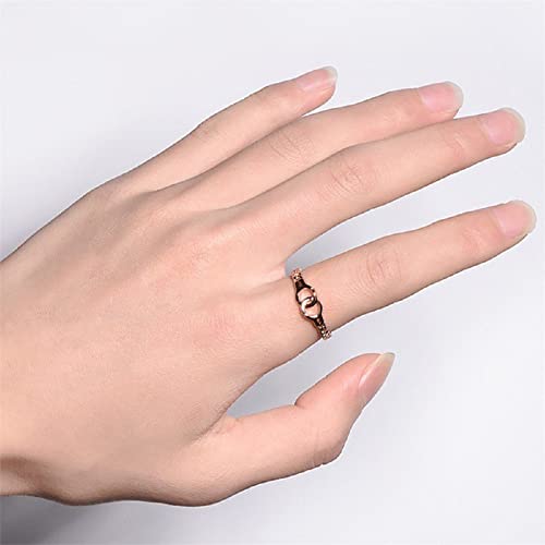 18k Rose Gold Plated Women's Ring Creative Handcuff Ring Eternity Ladies Ring (7)3