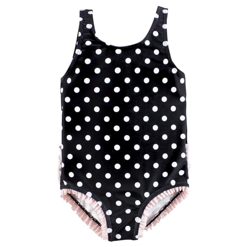 Maillot de bain fille à pois noirs et rose Hudson Baby en taille 5T