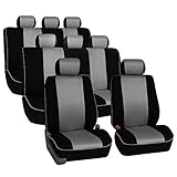 TLH Edgy 3 Row 8 Seater Automotive Seat Covers - Airbag Compatible Green Univers...