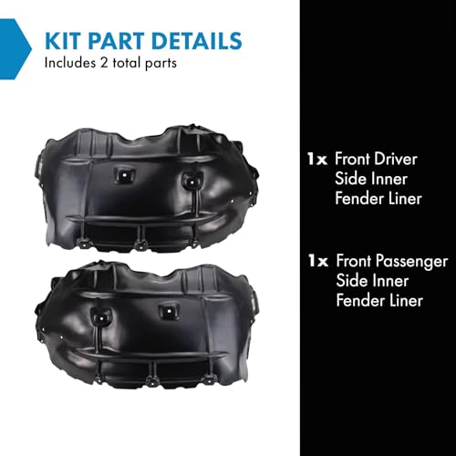 Image of TRQ Front Inner Fender Liner Set Compatible with 2021-2022 Chevrolet Colorado GM1248319 GM1249319