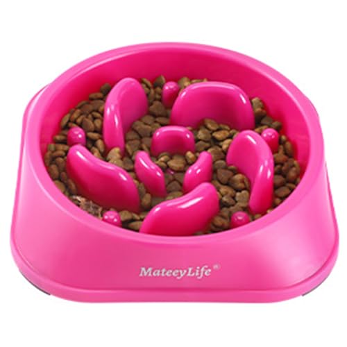 Mateeylife Hundenapf, Anti Schling Napf Hund für MittelgroßE und GroßE Hunde, Slow Feeder Hund FöRdert Eine Gesunde Verdauung,1 Stück Mittlere, Rosenrosa