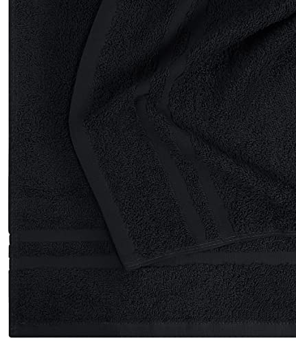 Image of Utopia Towels Cotton Bleach Proof Salon Towel 16 by 27 inches, Bleach Safe 100% Cotton Hand Towel for Gym, 12 Pack, Black