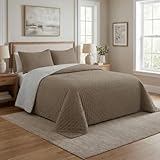 DONATELLA Colcha boutí Reversible Bicolor Luna para Primavera, Beige