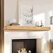 ABSWHLM 60x8x3 Fireplace Mantel - Handcrafted Hollow Rustic Solid Wood Wall Mounted Floating Shelf with Invisible Heavy Duty Wood Bracket (Natural Wood)
