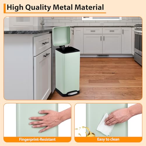 Takywep bote de basura acero inoxidable 8 galones verde miniatura 7