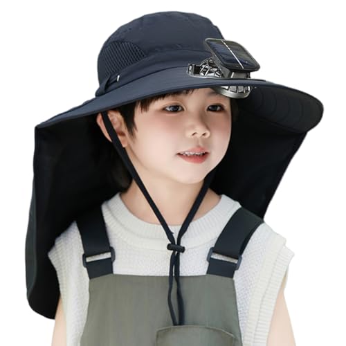 Chapeau de soleil enfants ventilateur rechargeable et vitesses réglables