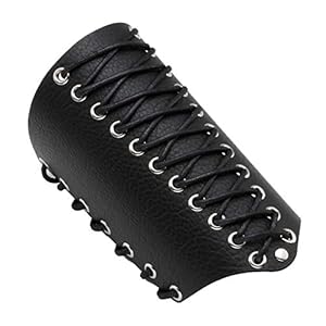 MILAKOO Unisex Leather Gauntlet for Men Women Wristband Wide Bracer Arm Armor Cuff