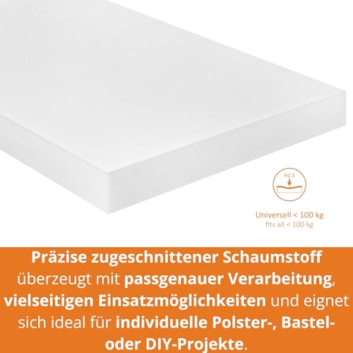 sleepling Schaumstoffzuschnitt für Palettenkissen 120 x 80 x 8 cm, Schaumstoff, Schaumstoffpolster, Schaumstoffmatte, Schaumstoffplatte, Polsterauflage Matratze, (RG19 kg)