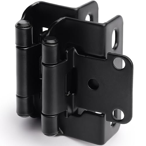 Comparison: Best Wood For Cabinet Face Frames 6 DecoBasics 2 Pack 1/2" Overlay Black Cabinet Hinges for Cabint Doors (1 Pairs) – Partial Wrap Semi-Concealed Self-Closing Face Frame Hinge for Cupboard & Kitchen Doors w/Screws & Quiet Bumpers