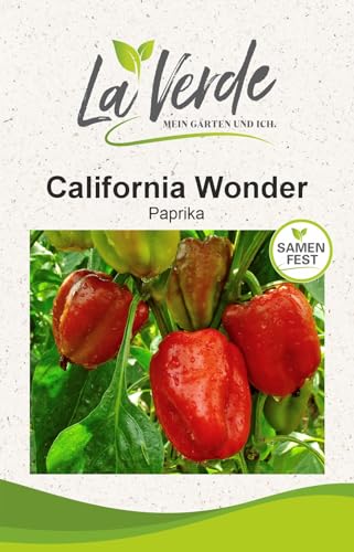 La Verde MEIN GARTEN UND ICH. Sweet Chocolate Paprikasamen für ca. 8–10 Pflanzen, aromatische Blockpaprika, schokoladenbraun abreifend, ertragreich, Saatgut ohne Gentechnik