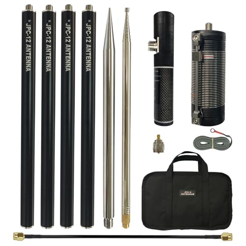 JPC-12 HF Antenna for Ham Radio | 7MHz-50MHz 8-Band Vertical Antenna | Slide Regulator for Easy SWR Tuning | Lightweight & Portable | Ideal for POTA/SOTA