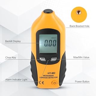 Microwave Detector, Digital LCD Display Microwave Leak Detector, Built in Alarm Function, HT-M2 EMF Meter for Home Microwave Oven Testing （Battery Not Included