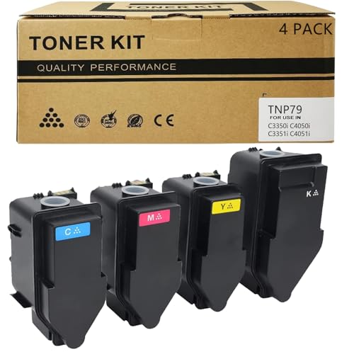SUPERYILED TNP79 Toner Cartridge Replacement for Konica Minolta TNP79K TNP79Y TNP79M TNP79C Toner Compatible with Konica Minolta Bizhub C3350i C4050i C3351i C4051i Printer Toner 4-Pack