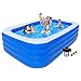 Piscine Gonflable Rectangulaire Familiale 4 étages pour Enfants Adultes Baignoire Pliable portative Pataugeoire Epaissie Jardin/Intérieur,305 * 180 * 60cm