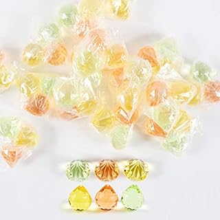 INNA-Glas Acrylic decorative stones pendant LUVANA, diamond ball, 48 pieces, yellow-orange-green, 4cm - Crystal pearls/Decorative crystals