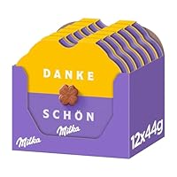 Milka Kleines Dankeschön Pralinen – Alpenmilch-Schokolade mit feiner Milchcrème-Füllung – 12 x 44g