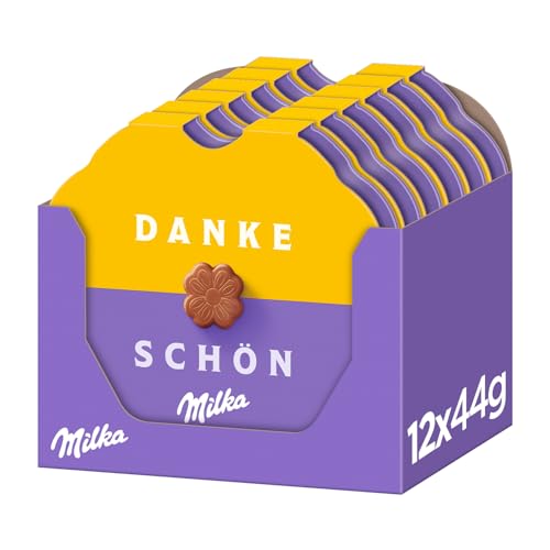 Milka Kleines Dankeschön Pralinen Alpenmilch-Schokolade mit feiner Milchcrème-Füllung 12 x 44 g