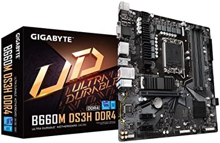 GIGABYTE B660M DS3H DDR4 (B660/ Intel/LGA 1700/ Micro-ATX/ DDR4/ Dual M.2/ PCIe 4.0/ USB 3.2 Gen2 Type-C/ 2.5GbE LAN/Motherboard)