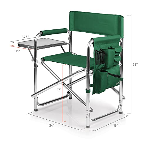Oniva - A Picnic Time Brand - Sports Chair With Side Table, Beach Chair, Camp Chair For Adults, (Hunter Green) #TOP2