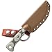 Tops Knives Camp Creek Full Tang Fixed Blade- Tumble Finish Blade Finish- Coyote Tan Kydex Sheath w/Dangler (Camo G10 Handle)