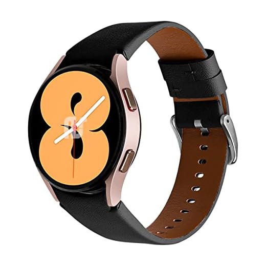 Pulseiras NSmart compatível com Galaxy Watch4 e Galaxy Watch5 - Nandos-Store (Preto em couro)