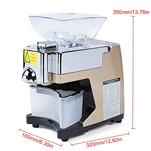 110v Household Commercial Automatic Oil Press Food Grade 304 Stainless Steel Nut Seed Oil Press Cold Pressing Hot Pressing Stainless Steel Belt Industrial Motor - Thumbnail 7