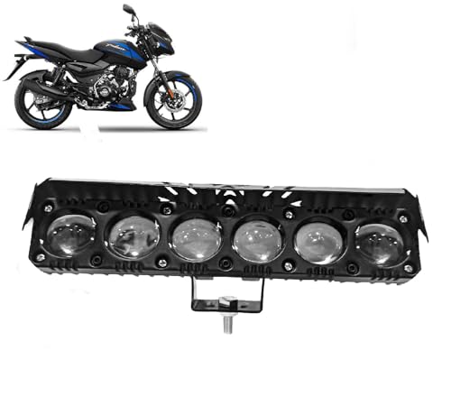 Auto Pearl Motorcycle 6-Projector Lens Driving Lights Yellow/White LED Spot light 35W Dual Color Mode Fog Lights compatible with Pulsar 125 (Pack of 1) - Image 2