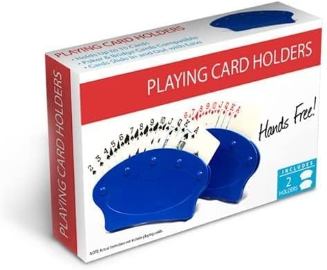 Set of 2 Hands-Free Playing Card Holders with Tabletop Stand | Holds Up to 15 Poker Cards | For Kids, Little Hands & Arthritis