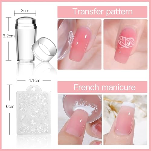 Biutee Nail Stamping Plates Set 10 pcs Nail Art Stamper Scraper Nail Stamp Plates Kit Nail Art Plate Template Lace Flower Butterfly Star Rose Design Nail Art Accessories