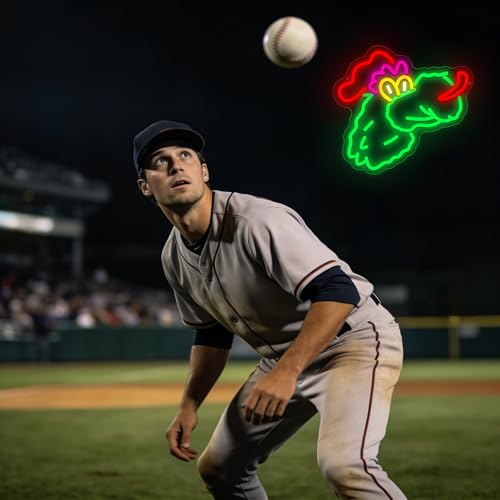 Baseball Neon Sign for Wall Decor Baseball LED Light Up Sign for Man Cave Dimmable Sports Neon Lights for Bedroom Club Bar Party Boy Room Birthday Gifts for Fans Art 12.9 * 12.2In(TWA052) by QZSH - Used condition - Image 4