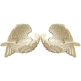 Zartes weißes Antik-Finish. Jones Home and Gift Engelsflügel-Kerzenhalter, Keramik, Mehrfarbig, 8 x 12 x 8 cm