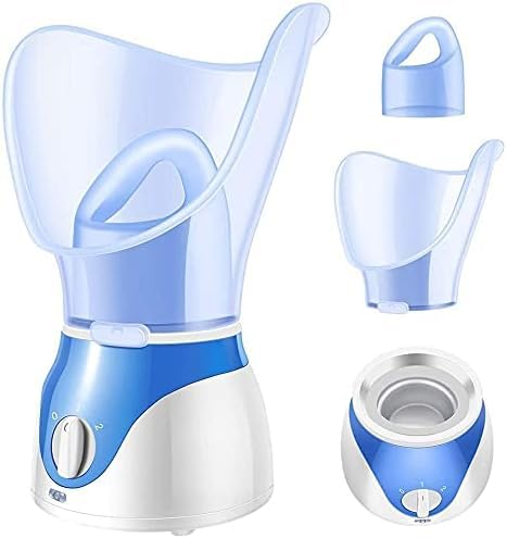 YHRY Facial Steamer, Nano Ionic Facial Steamer Warm Mist Humidifier Atomizer Moisturizing Humidifier for Deep Cleaning Sauna Inhaler Face SPA Steamer (Blue)
