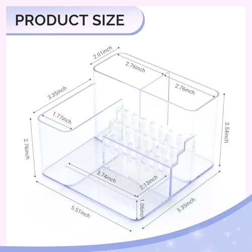Image of MelodySusie Nail Drill Holder, 21 Holes Nail Drill Bits Holder, Professional Acrylic Nail Tools Storage Box, Organizer Displayer for Manicure Efile Accessories Nail Drill Kit, Salon Home, Clear