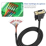 MEIRIYFA DB9 RS232 9-pinowy szeregowy przedłużacz, 26AWG RS232 D-SUB wtyczka do Bare Wire z markerem kablowym do kasy, maszyny sterującej, komputera, 1 m (wtyczka DB9)