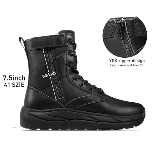 Soulsfeng Men's Women's Tactical Boots Lightweight Side Zipper Outdoors Combat Hiking Desert Military Boots3