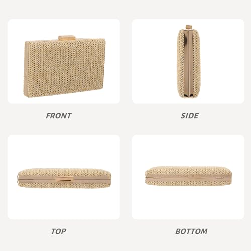 Image of GOKTOW Straw Clutch Purse Raffia Rattan Summer Woven Beach Handbags for Women Vacation Travel 2024