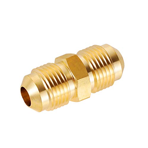Breezliy 3/8 Inch Male Flare X 3/8 Inch Male Flare Connector Gas Adapter Union Brasstube Coupler Pipe Flare Fitting (2Pcs) #TOP2