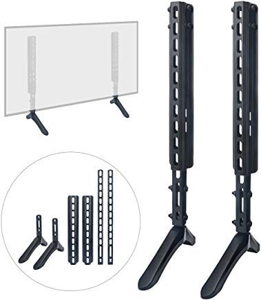 Louty TV Stand Table Top for Most 32”-65”LCD Flat Screen TV, Desktop and Wall-Mounted, Applied to 3 Types of TV, Adjustable Height/Tilt