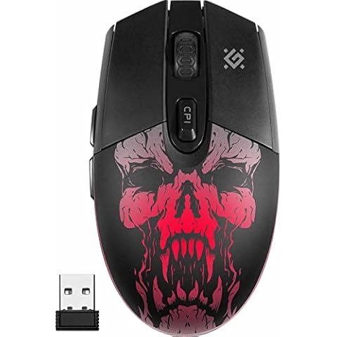 Defender Beta GM-707L kabellose Gaming-Maus Ergonomische USB-Maus mit 5 programmierbare Tasten, geräuschlose Klicks, Multi-Modi-RGB-Beleuchtung, optischer Sensor Cover