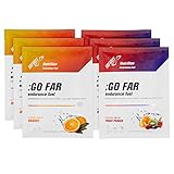 Infinit Nutrition GO FAR Sample Pack - Isotonic Endurance Sport Hydration Drink Mix - Natural Carbs, Electrolytes & BCAA (Go Far Sample 6 Pack, Orange & Fruit Punch)